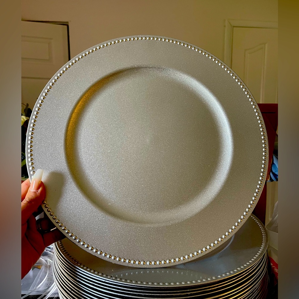 Silver charger plates